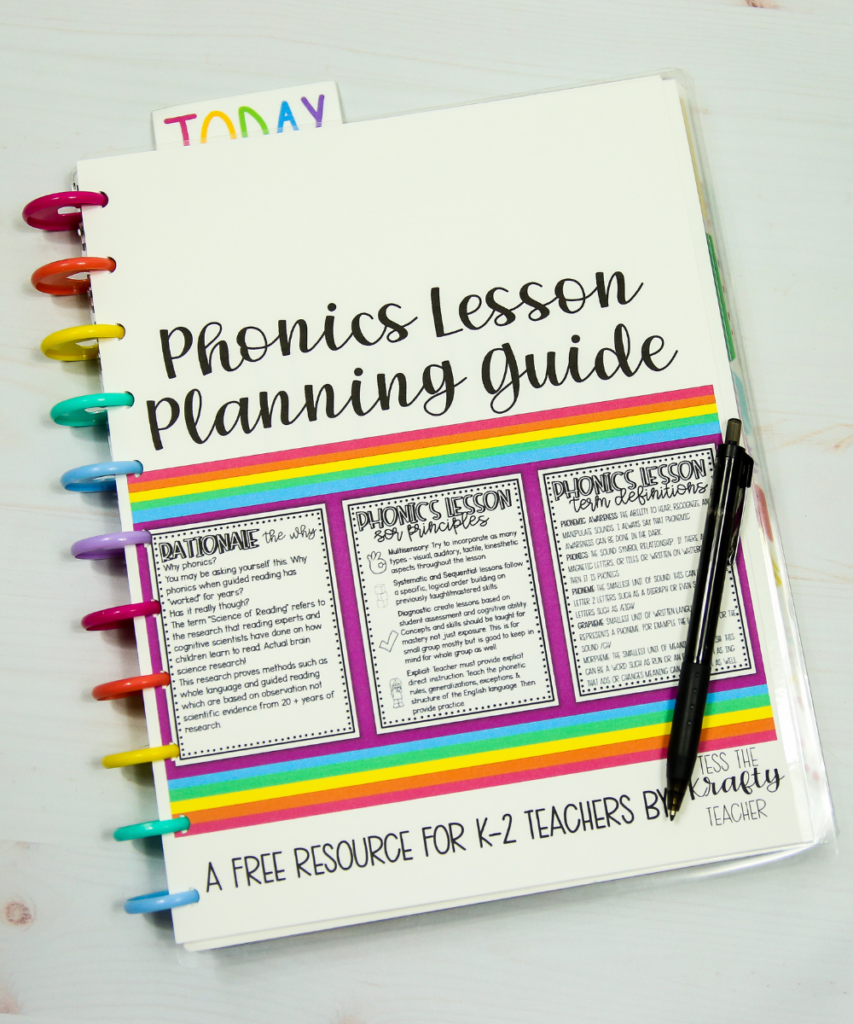 picture of phonics lesson planning guide
