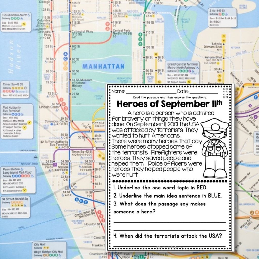 september 11th passage and map of new york