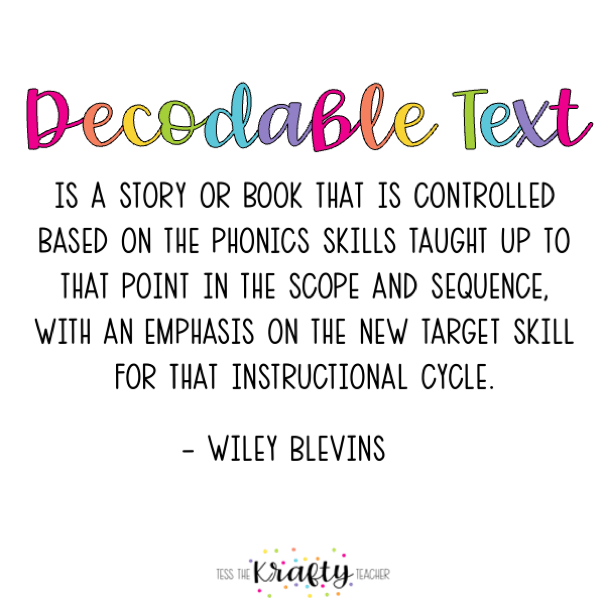 Decodable text definition graphic