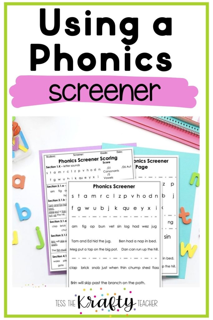 using a phonics screener long pin