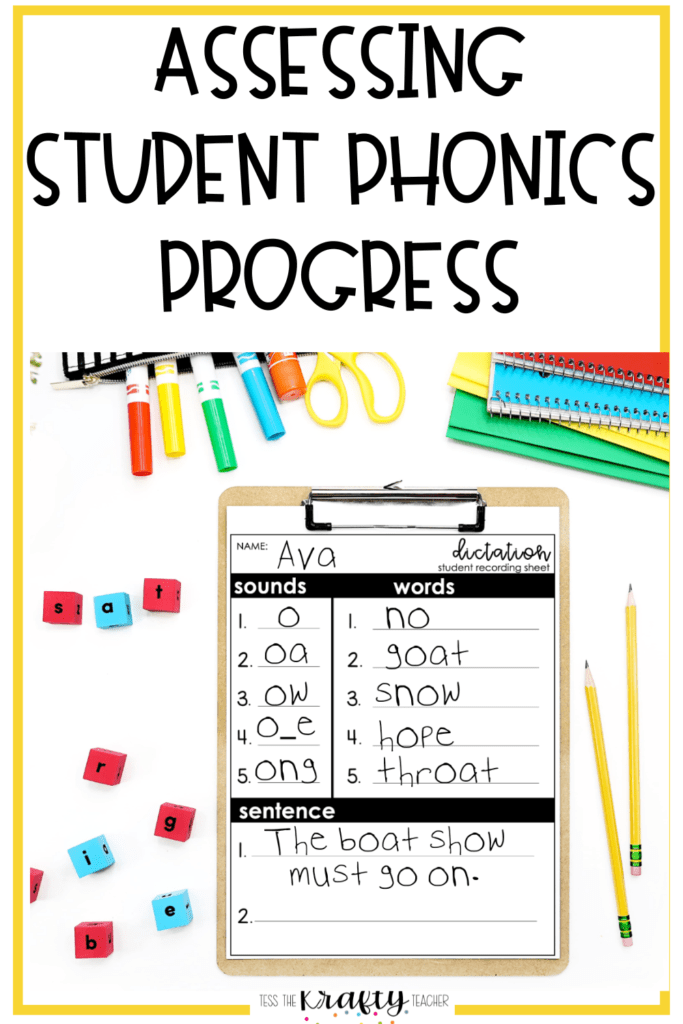 asessing student phonics progress pin image